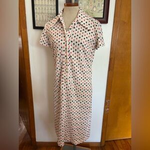 🃏VINTAGE: Playing Cards Suit Shirtdress *SZ. M (IVORY)